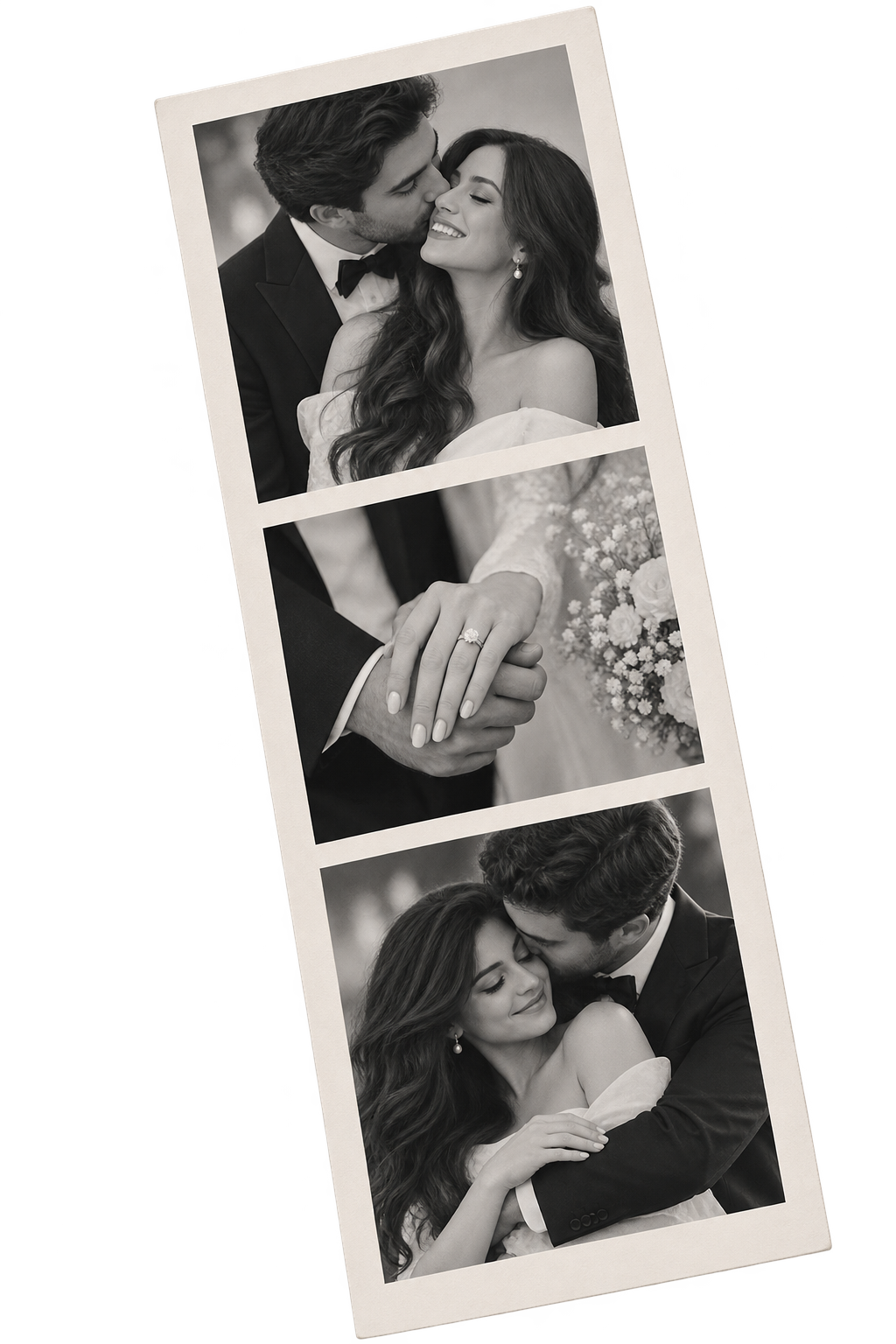 Tres fotografías de la pareja